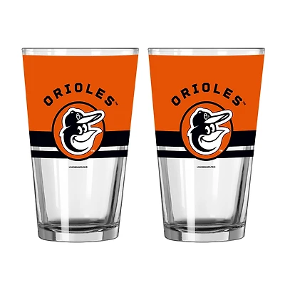 Logo Brands Baltimore Orioles Two-Piece 16oz. Horizon Pint Glass Set