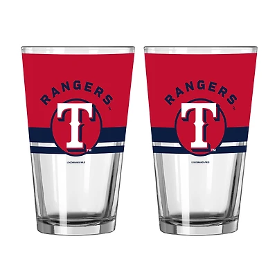 Logo Brands Texas Rangers Two-Piece 16oz. Horizon Pint Glass Set