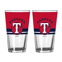 Logo Brands Texas Rangers Two-Piece 16oz. Horizon Pint Glass Set