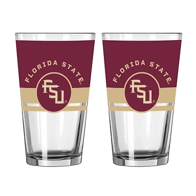 Logo Brands Florida State Seminoles Two-Piece 16oz. Horizon Pint Glass Set