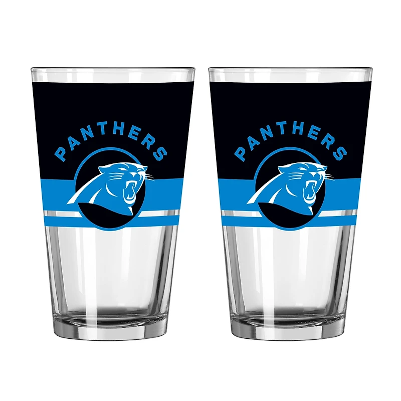 Logo Brands Carolina Panthers Two-Piece 16oz. Horizon Pint Glass Set