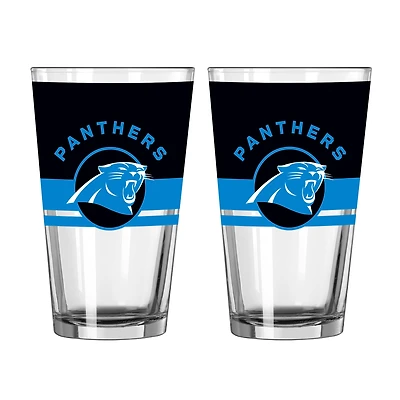 Logo Brands Carolina Panthers Two-Piece 16oz. Horizon Pint Glass Set