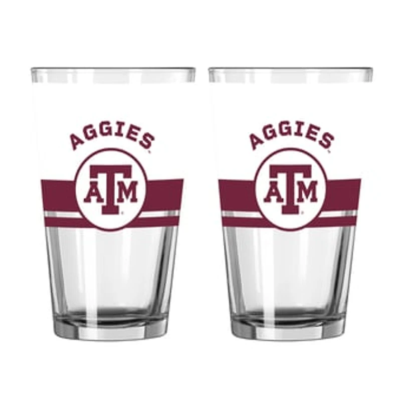 Logo Brands Texas A&M Aggies Two-Piece 16oz. Horizon Pint Glass Set