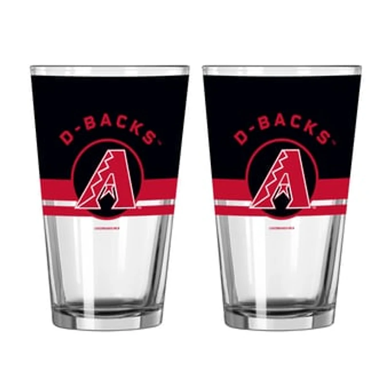 Logo Brands Arizona Diamondbacks Two-Piece 16oz. Horizon Pint Glass Set