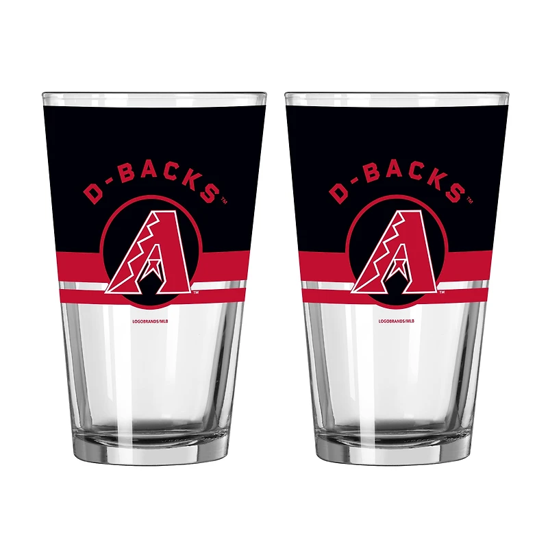 Logo Brands Arizona Diamondbacks Two-Piece 16oz. Horizon Pint Glass Set