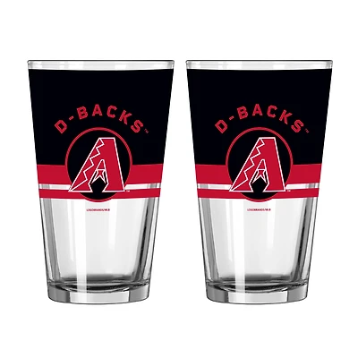 Logo Brands Arizona Diamondbacks Two-Piece 16oz. Horizon Pint Glass Set
