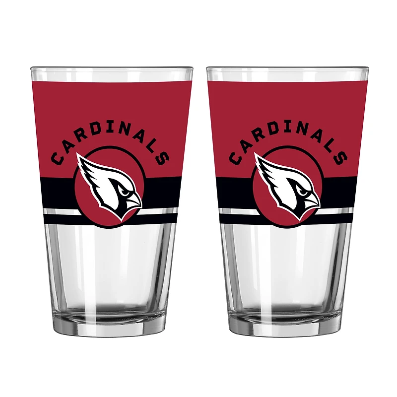 Logo Brands Arizona Cardinals Two-Piece 16oz. Horizon Pint Glass Set
