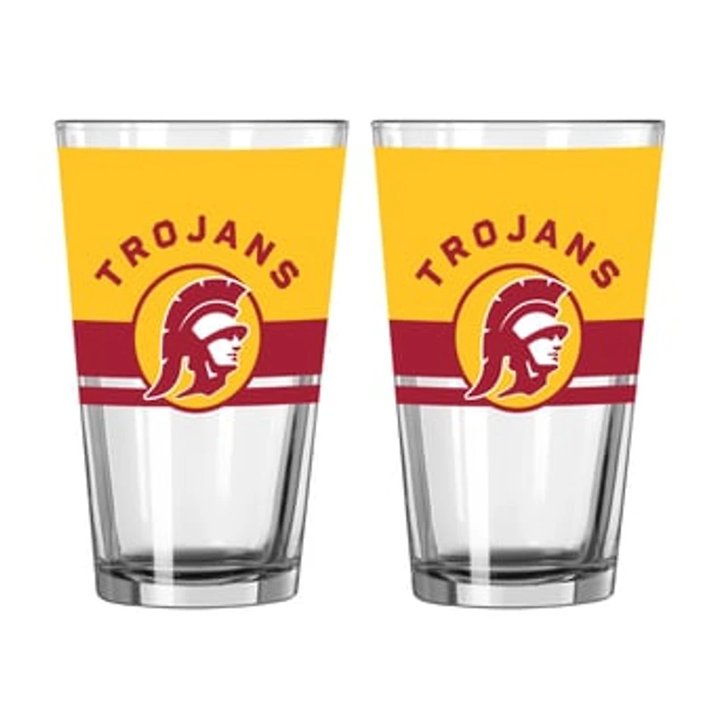 Logo Brands USC Trojans Two-Piece 16oz. Horizon Pint Glass Set