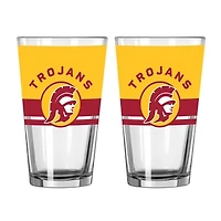 Logo Brands USC Trojans Two-Piece 16oz. Horizon Pint Glass Set