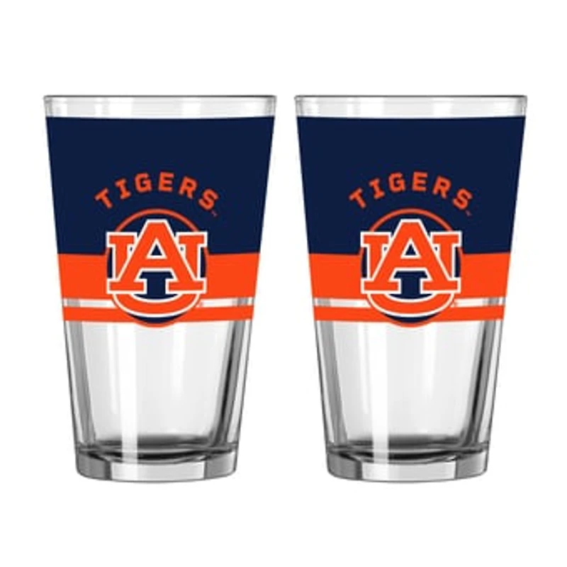 Logo Brands Auburn Tigers Two-Piece 16oz. Horizon Pint Glass Set