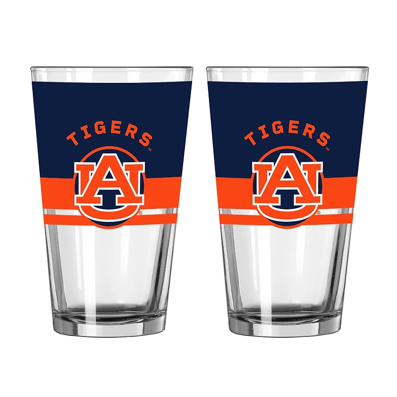 Logo Brands Auburn Tigers Two-Piece 16oz. Horizon Pint Glass Set