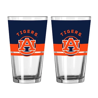 Logo Brands Auburn Tigers Two-Piece 16oz. Horizon Pint Glass Set