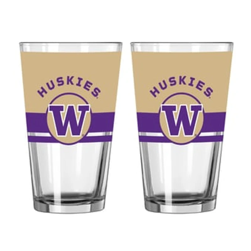 Logo Brands Washington Huskies Two-Piece 16oz. Horizon Pint Glass Set