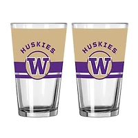 Logo Brands Washington Huskies Two-Piece 16oz. Horizon Pint Glass Set