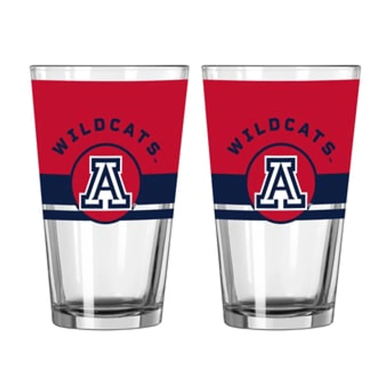 Logo Brands Arizona Wildcats Two-Piece 16oz. Horizon Pint Glass Set