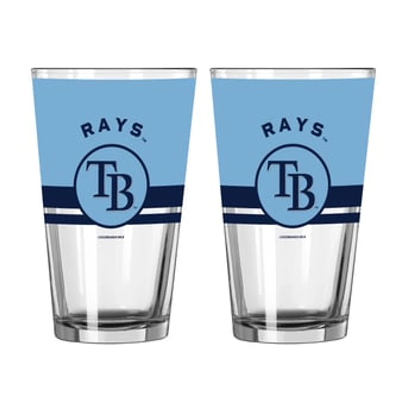 Logo Brands Tampa Bay Rays Two-Piece 16oz. Horizon Pint Glass Set
