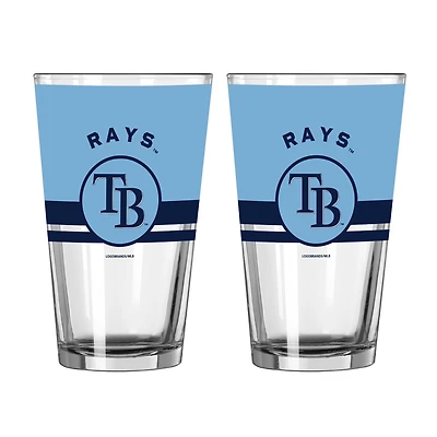 Logo Brands Tampa Bay Rays Two-Piece 16oz. Horizon Pint Glass Set