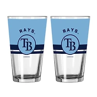 Logo Brands Tampa Bay Rays Two-Piece 16oz. Horizon Pint Glass Set