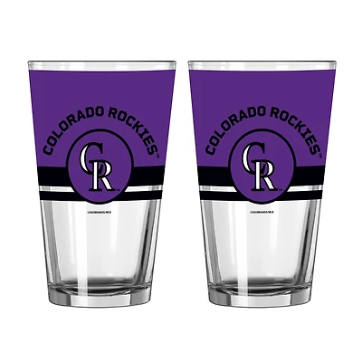 Logo Brands Colorado Rockies Two-Piece 16oz. Horizon Pint Glass Set