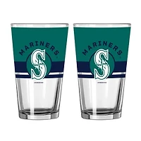 Logo Brands Seattle Mariners Two-Piece 16oz. Horizon Pint Glass Set