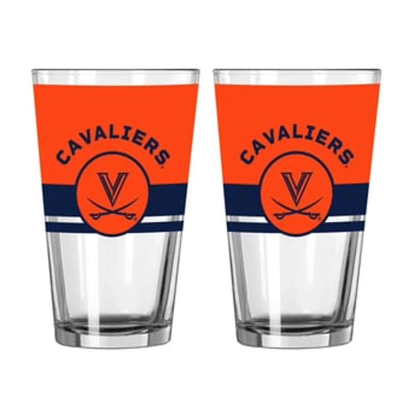 Logo Brands Virginia Cavaliers Two-Piece 16oz. Horizon Pint Glass Set