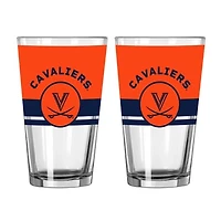 Logo Brands Virginia Cavaliers Two-Piece 16oz. Horizon Pint Glass Set