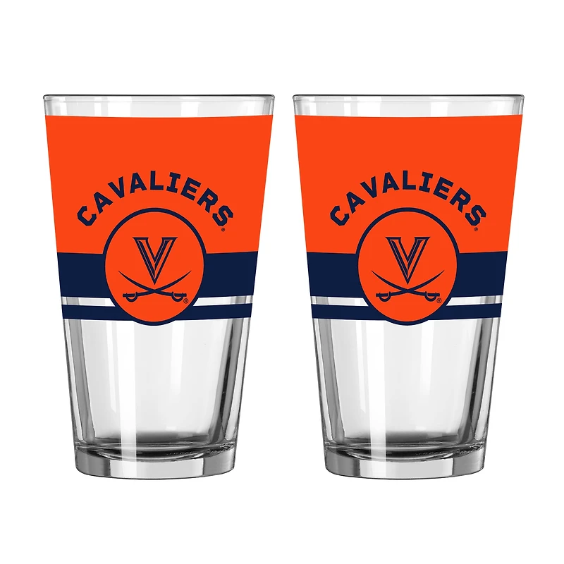 Logo Brands Virginia Cavaliers Two-Piece 16oz. Horizon Pint Glass Set
