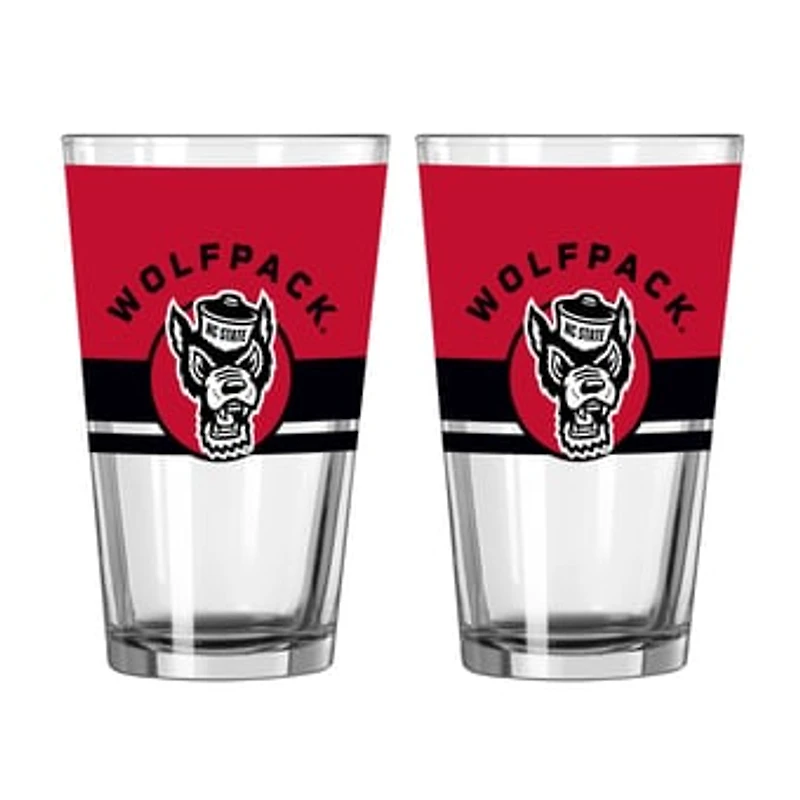 Logo Brands NC State Wolfpack Two-Piece 16oz. Horizon Pint Glass Set