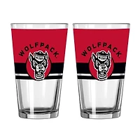 Logo Brands NC State Wolfpack Two-Piece 16oz. Horizon Pint Glass Set