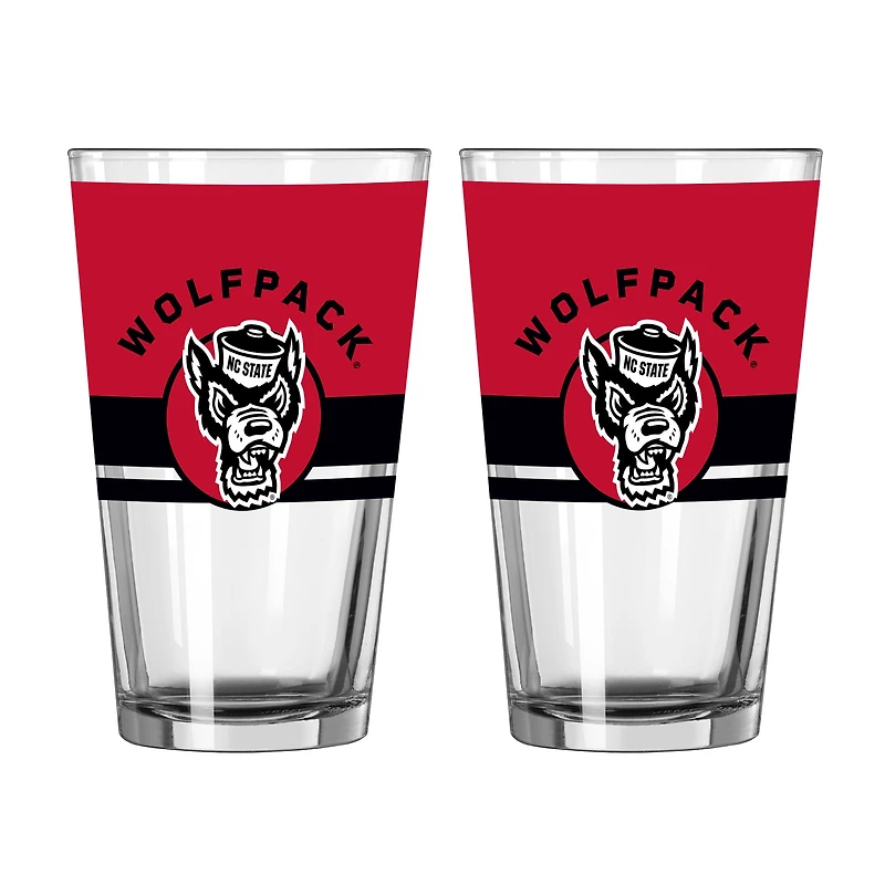 Logo Brands NC State Wolfpack Two-Piece 16oz. Horizon Pint Glass Set