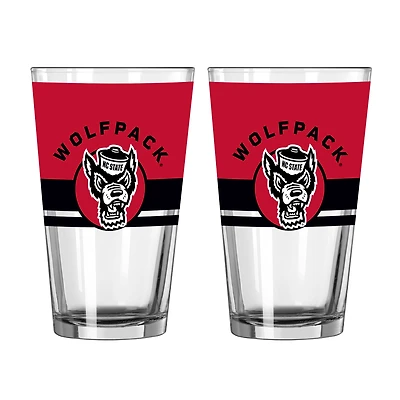 Logo Brands NC State Wolfpack Two-Piece 16oz. Horizon Pint Glass Set