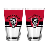 Logo Brands NC State Wolfpack Two-Piece 16oz. Horizon Pint Glass Set