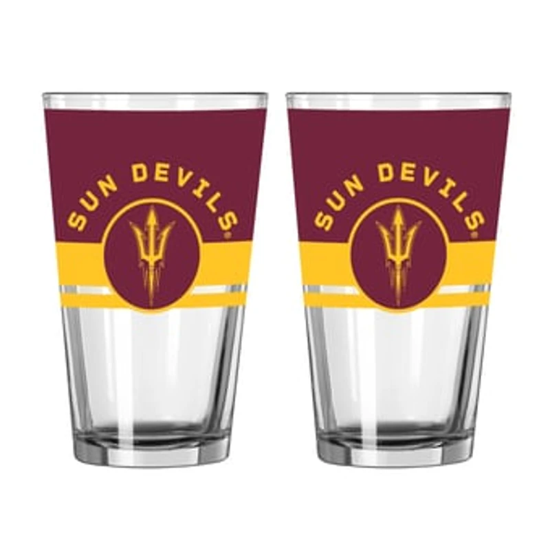 Logo Brands Arizona State Sun Devils Two-Piece 16oz. Horizon Pint Glass Set