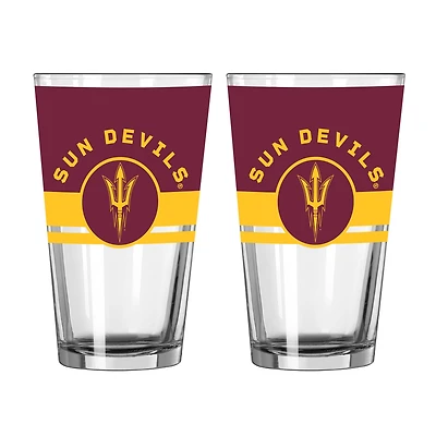 Logo Brands Arizona State Sun Devils Two-Piece 16oz. Horizon Pint Glass Set