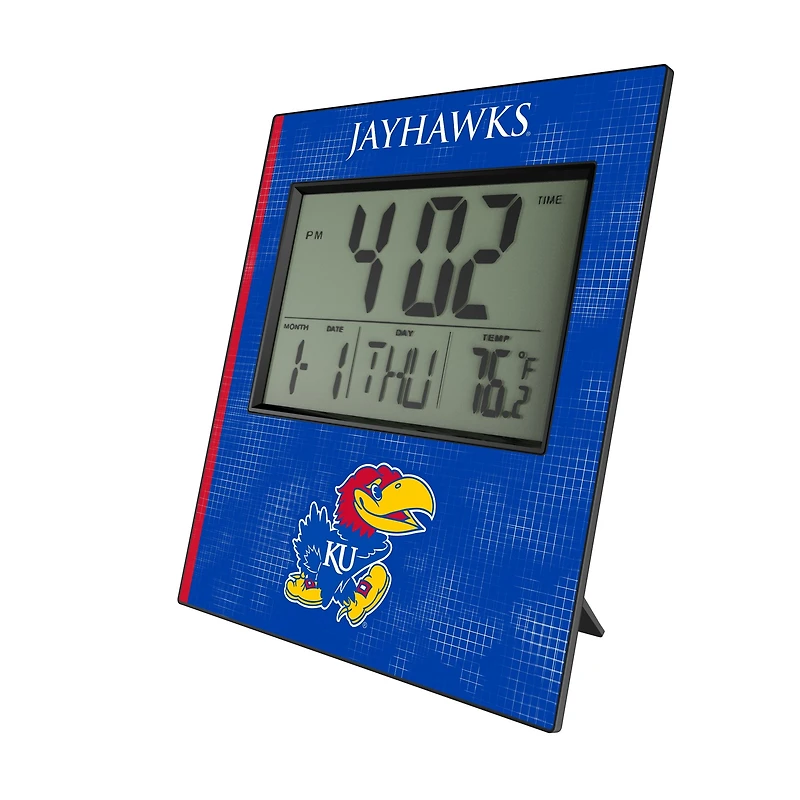 Keyscaper Kansas Jayhawks Hatch Digital Desk Clock