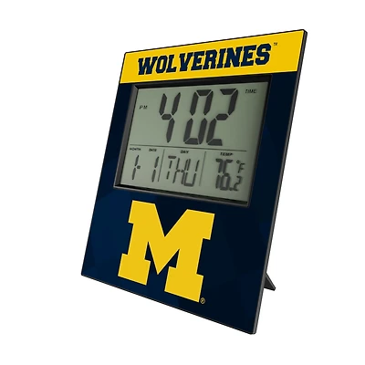 Keyscaper Michigan Wolverines Color Block Digital Desk Clock