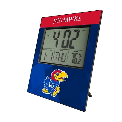 Keyscaper Kansas Jayhawks Color Block Digital Desk Clock