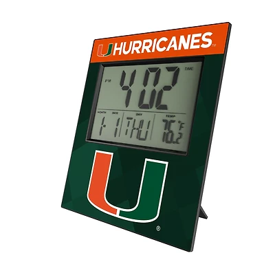 Keyscaper Miami Hurricanes Color Block Digital Desk Clock