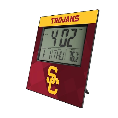 Keyscaper USC Trojans Color Block Digital Desk Clock