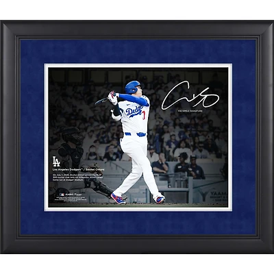 Shohei Ohtani Los Angeles Dodgers Facsimile Signature Framed 11" x 14" 300th Career Home Run Spotlight Photograph