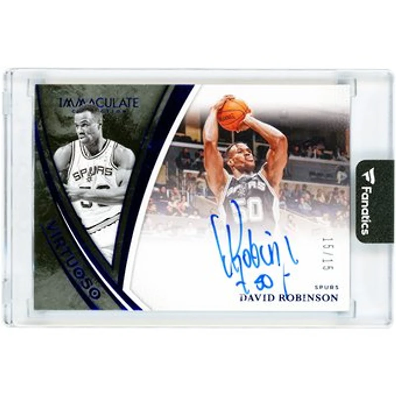 David Robinson San Antonio Spurs Autographed 2024-25 Panini Immaculate Collection Virtuoso Autographs Blue #VA-DVR #15/15 Card