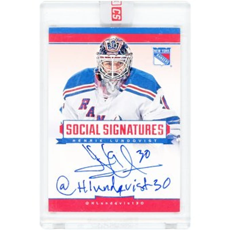 Henrik Lundqvist New York Rangers Autographed 2012 Panini Social Signatures #SS-HL Card with "@Hlundqvist30" Inscription