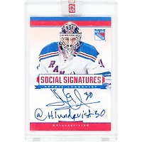 Henrik Lundqvist New York Rangers Autographed 2012 Panini Social Signatures #SS-HL Card with "@Hlundqvist30" Inscription