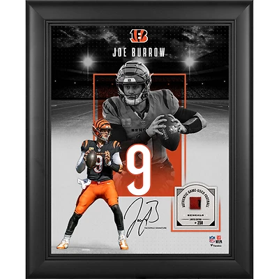Joe Burrow Cincinnati Bengals Facsimile Signature Framed 11" x 14" Showcase Collage with a Piece of Game-Used Football - Limited Edition of 250
