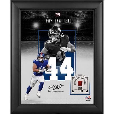 Cam Skattebo New York Giants Facsimile Signature Framed 11" x 14" Showcase Collage with a Piece of Game-Used Football - Limited Edition of 250
