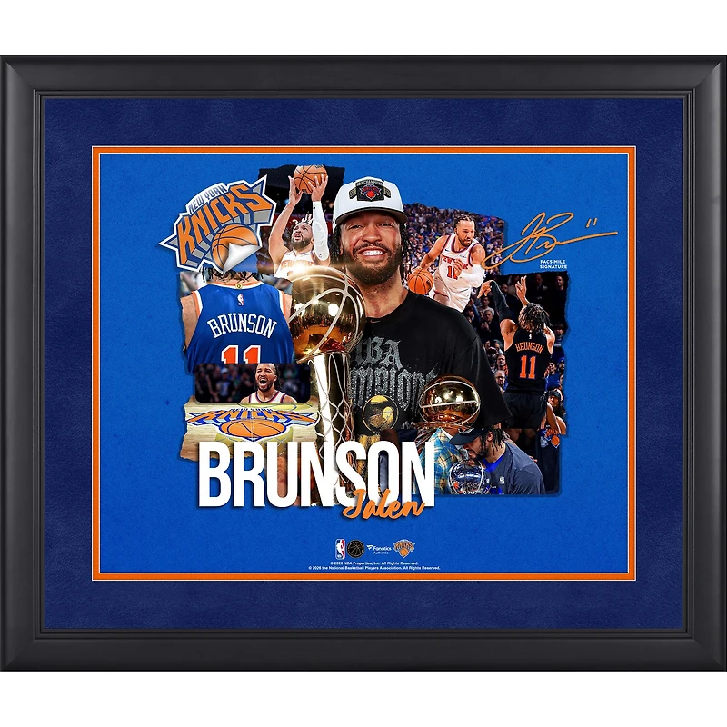 Jalen Brunson New York Knicks Facsimile Signature Framed 16" x 20" Scrapbook Collage