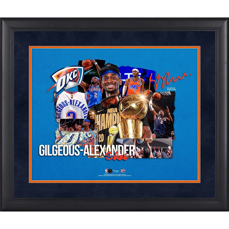 Shai Gilgeous-Alexander Oklahoma City Thunder Facsimile Signature Framed 16" x 20" Scrapbook Collage