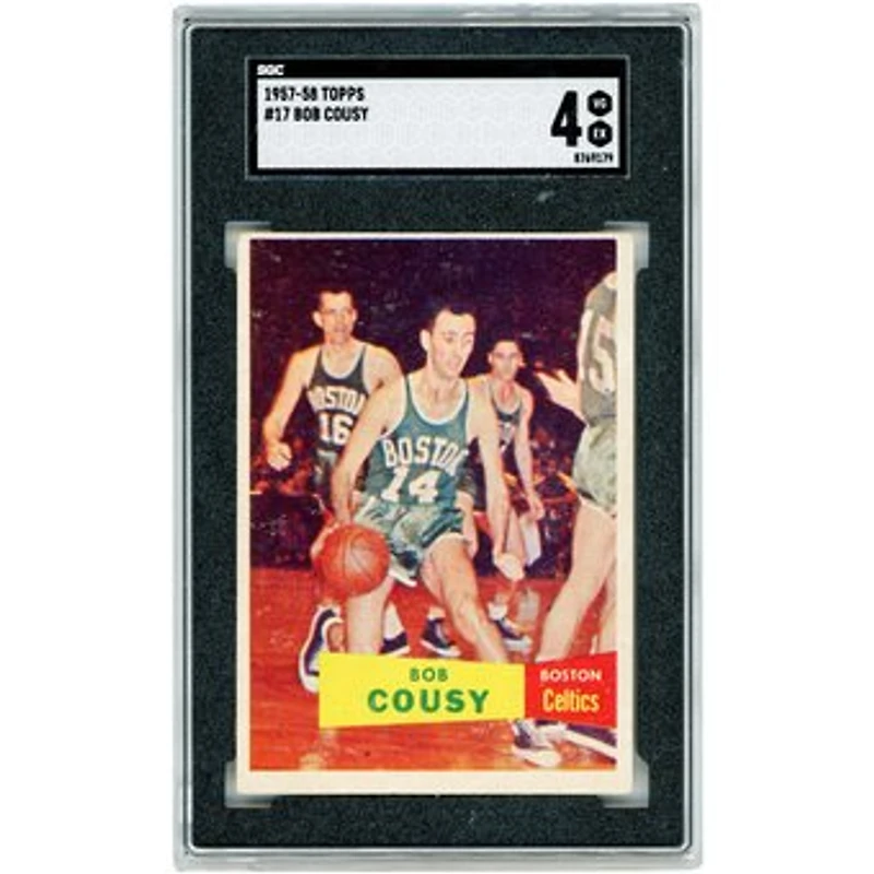 Bob Cousy Boston Celtics 1957-58 Topps #17 SGC Authenticated 4 Rookie Card