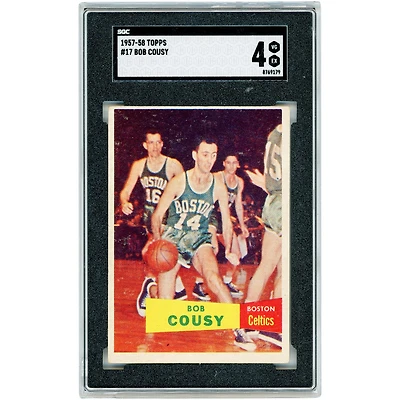 Bob Cousy Boston Celtics 1957-58 Topps #17 SGC Authenticated 4 Rookie Card