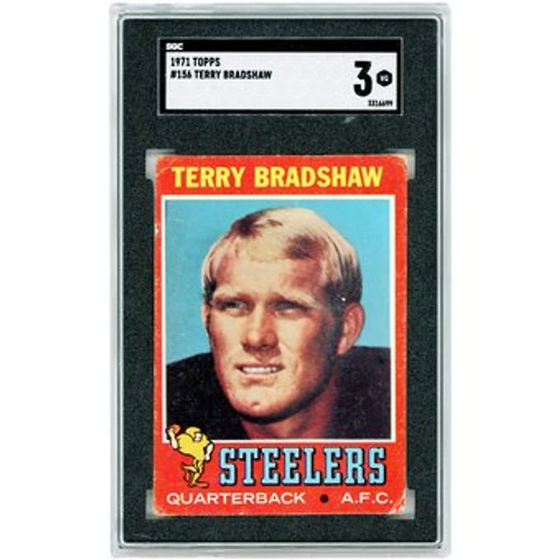 Terry Bradshaw Pittsburgh Steelers 1971 Topps #156 SGC Authenticated 3 Rookie Card